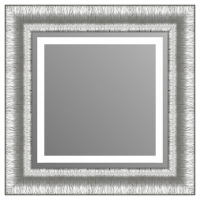 Зеркало в багетной раме J-mirror Liana 80x80 см серебро с подсветкой