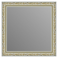 Зеркало в багетной раме J-mirror Rosita 60x60 см белое золото